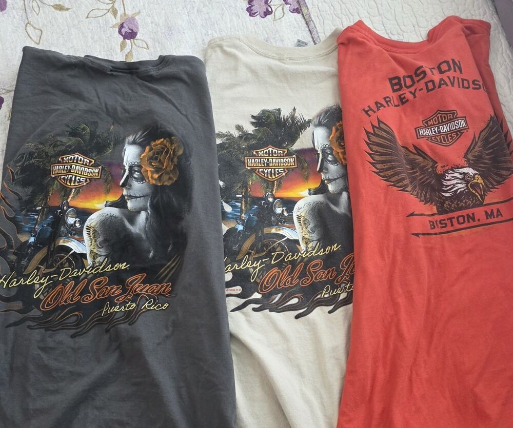 Harley Davidson Graphic Shirts Lot Of 3 2XL Motorcycle Biker B8